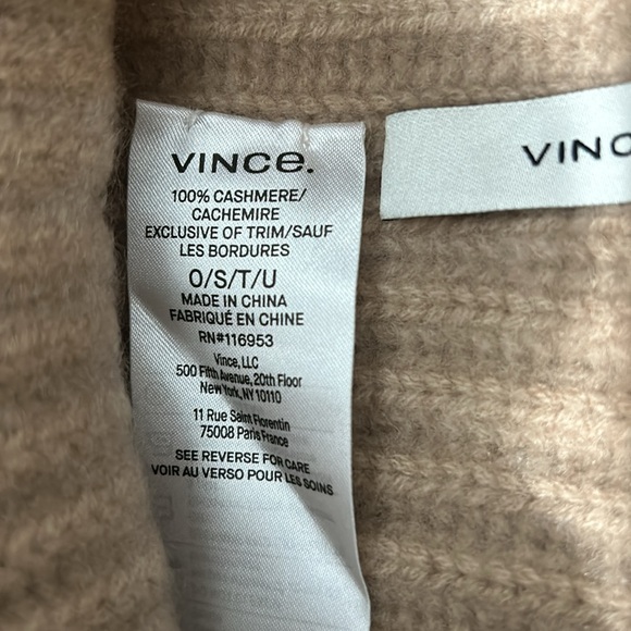 Vince Tan Cashmere Donegal Rib Cuffed Hat one size - Picture 5 of 11